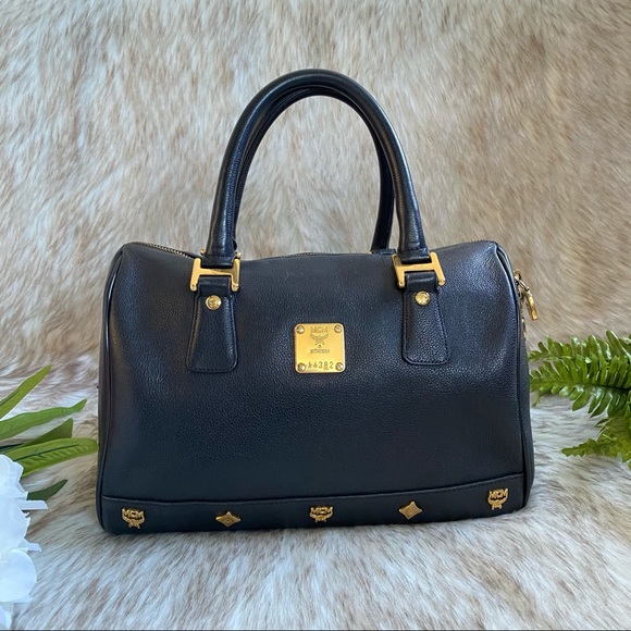 MCM Handbags - MCM Leather Boston Handbag